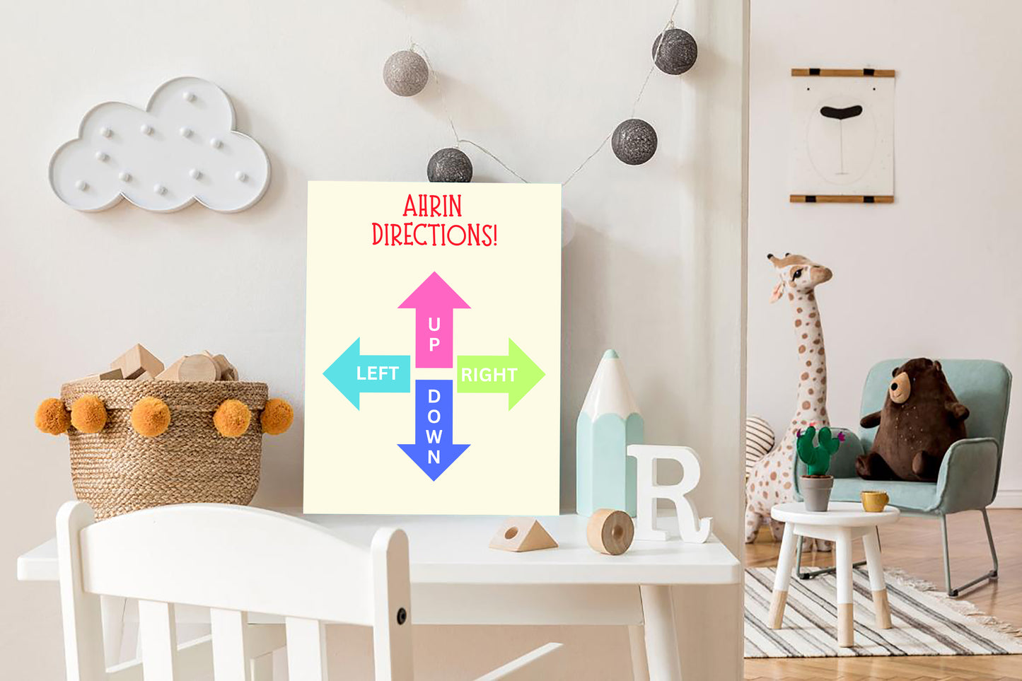 Educational Posters SET with Baby's Name