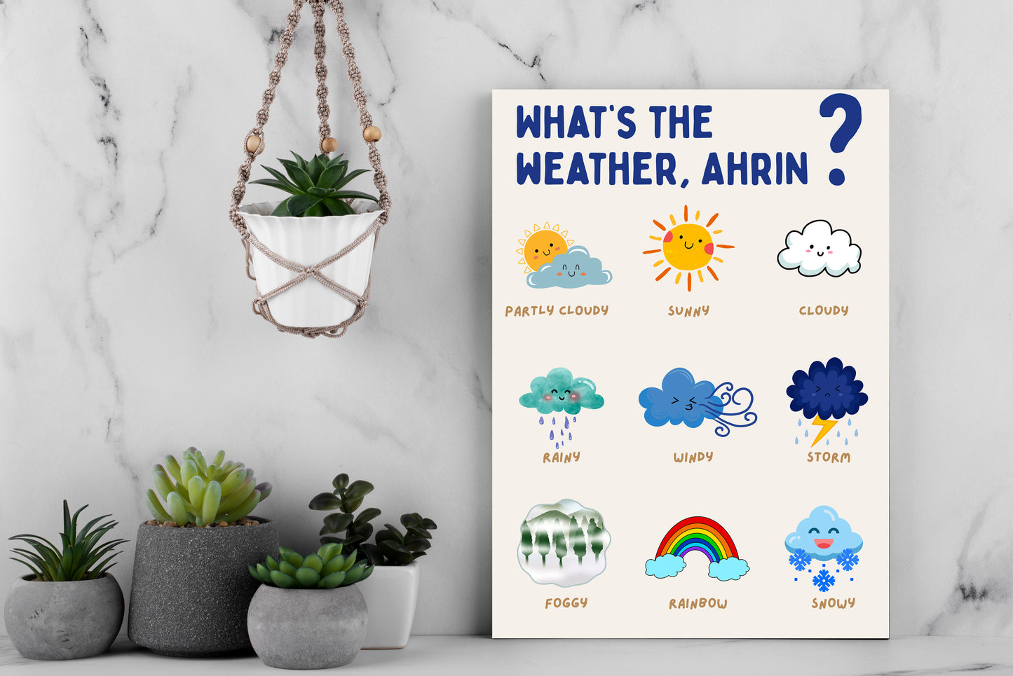 Educational Posters SET with Baby's Name