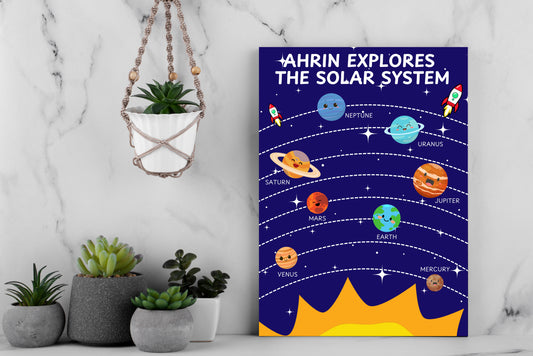 Solar System Poster with Baby's Name