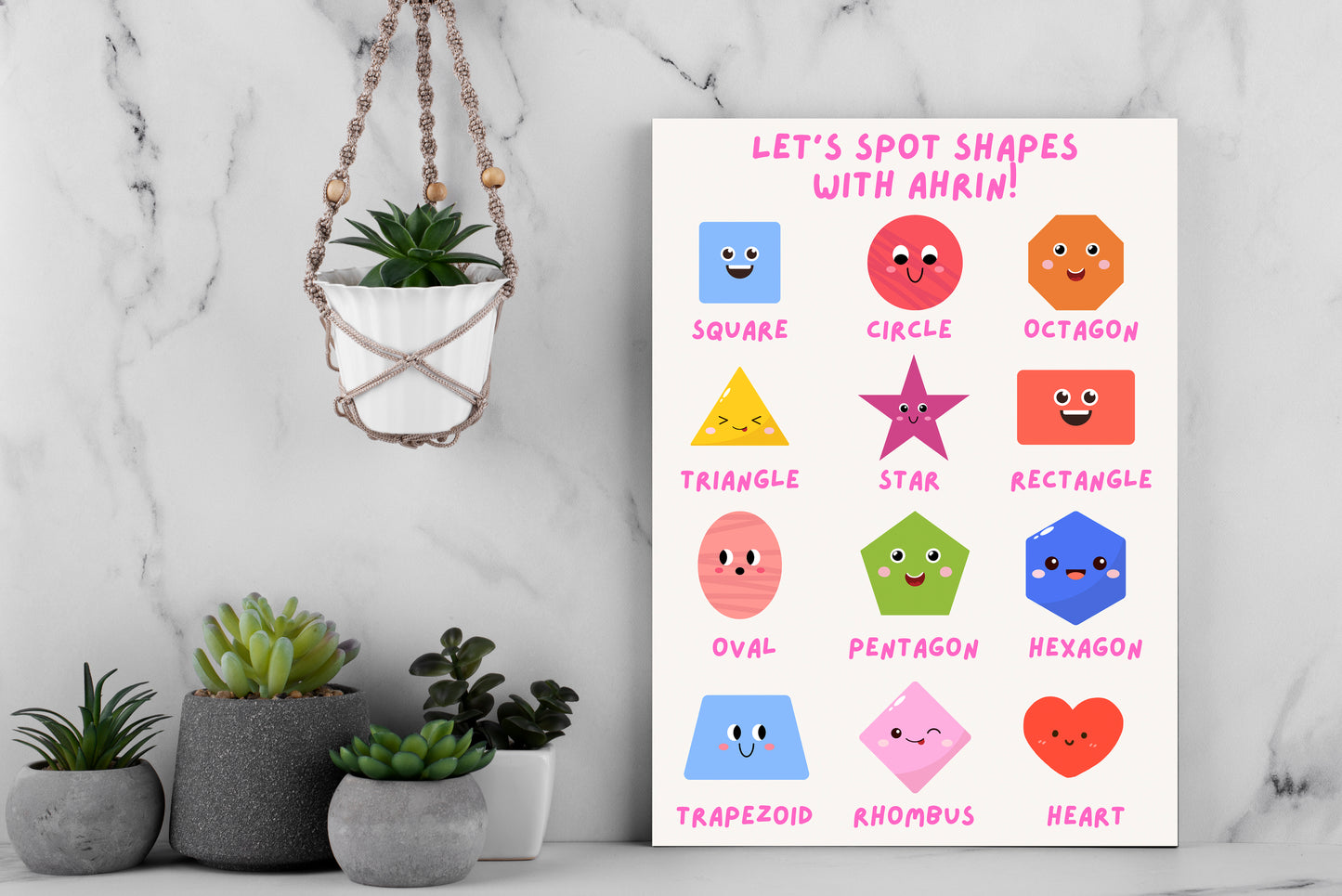 Educational Posters SET with Baby's Name