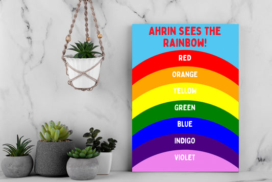 Colors of the Rainbow Poster with Baby's Name