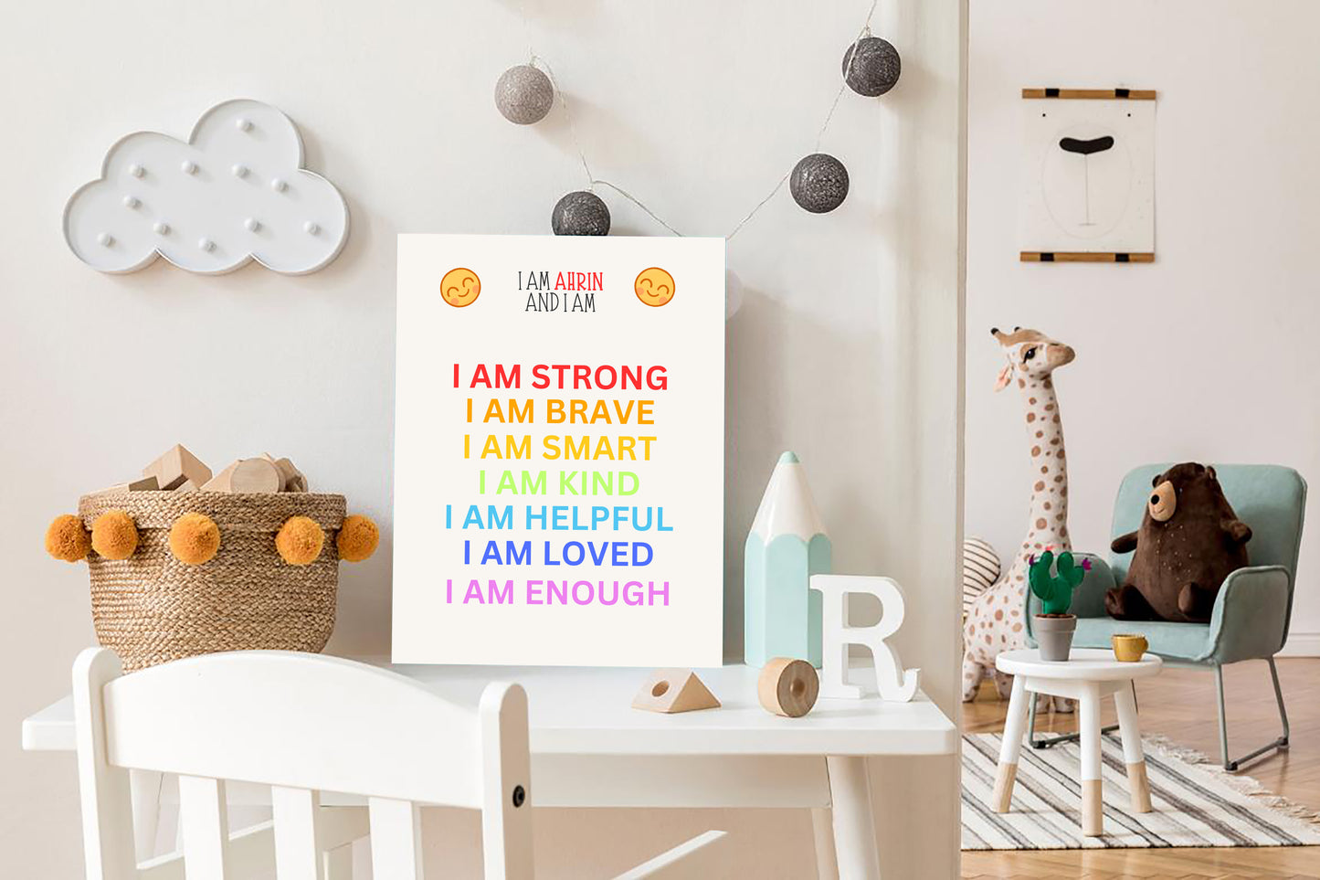 Educational Posters SET with Baby's Name
