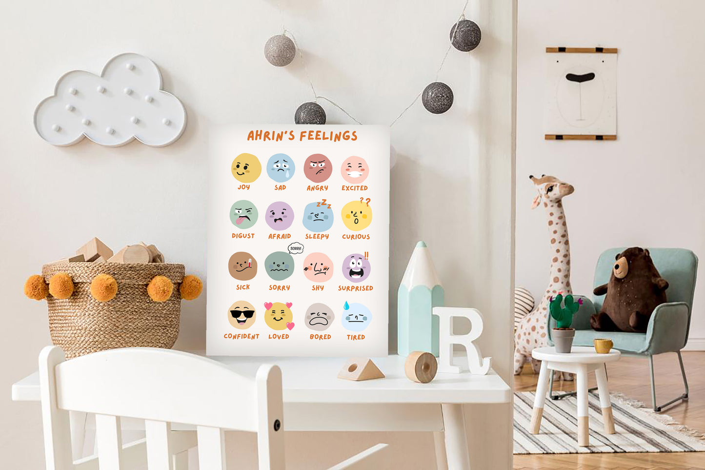Educational Posters SET with Baby's Name