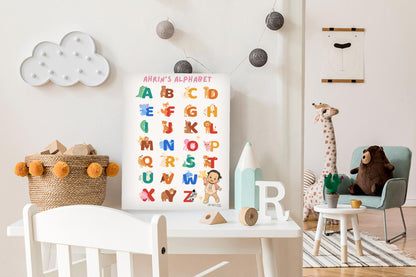 Alphabet Poster with Baby's Name & Cartoonized Photo