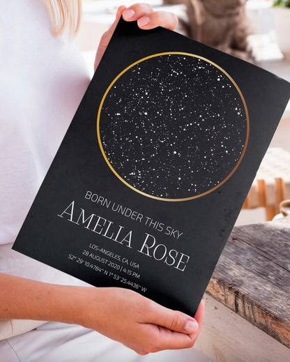 Custom Star Map - Metalluxe A4