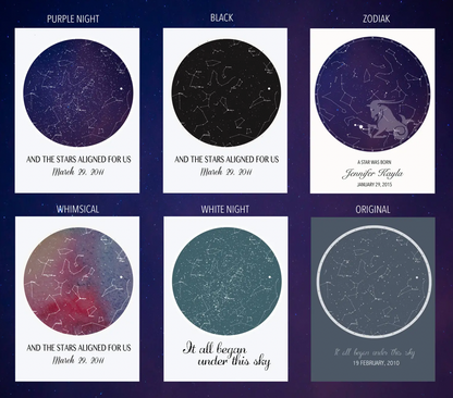 Custom Star Map - Metalluxe A4